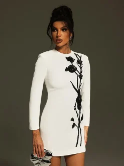 Atici Sequin Flower Mini Dress