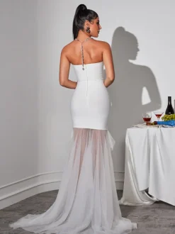 Attica Flower Crystal Bandage Dress