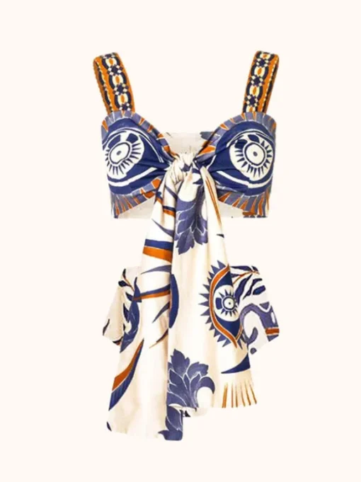 Augusta Printed Bikini Three Piece Set