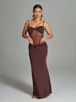 Australis Spaghetti Bow Twisted Maxi Dress