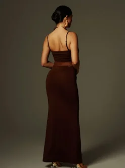 Australis Spaghetti Bow Twisted Maxi Dress