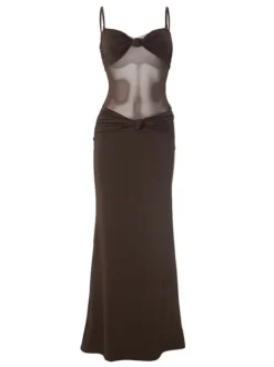 Australis Spaghetti Bow Twisted Maxi Dress