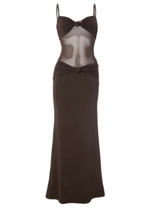 Australis Spaghetti Bow Twisted Maxi Dress