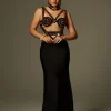 Ayden Rhinestone Bandage Maxi Dress With Choker