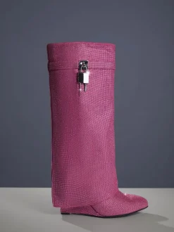 Badru Lock Glitter Crystal Boots