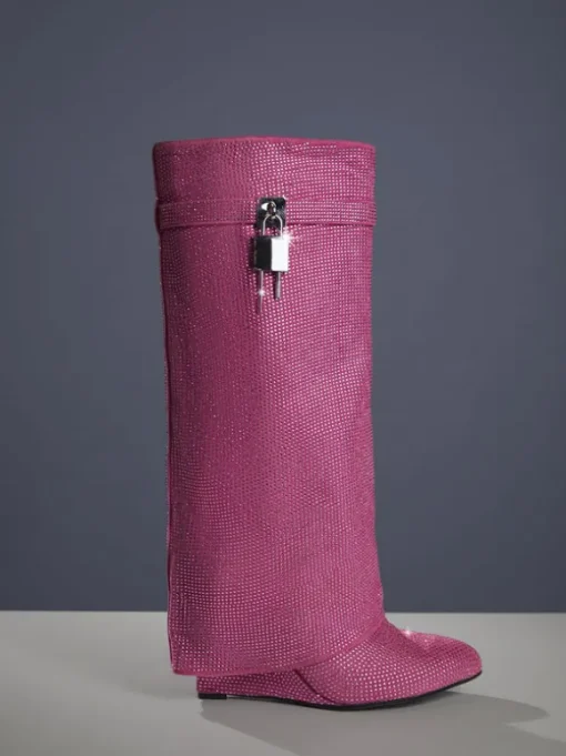 Badru Lock Glitter Crystal Boots