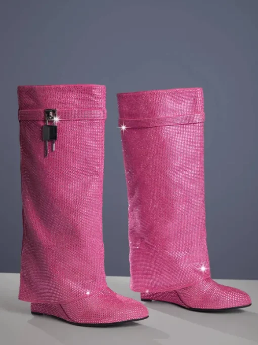 Badru Lock Glitter Crystal Boots
