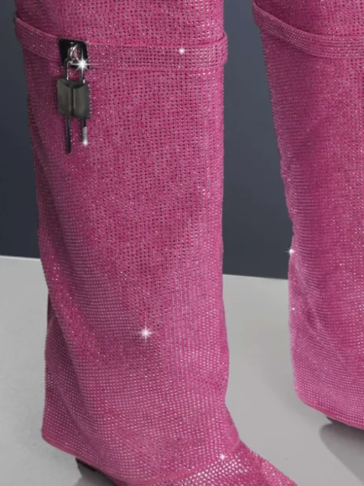 Badru Lock Glitter Crystal Boots