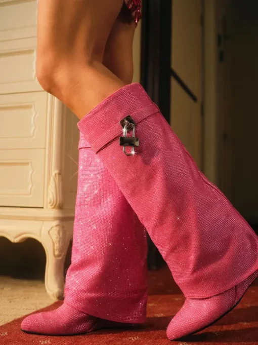 Badru Lock Glitter Crystal Boots