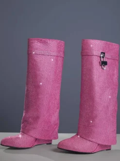 Badru Lock Glitter Crystal Boots