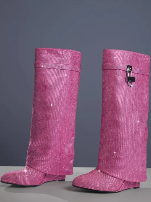 Badru Lock Glitter Crystal Boots