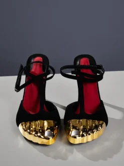 Balto Metallic Toe Heels