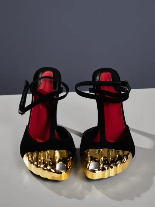 Balto Metallic Toe Heels