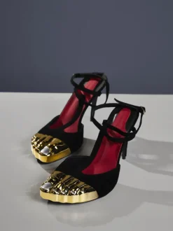 Balto Metallic Toe Heels
