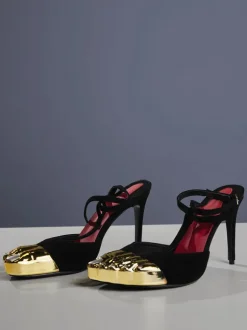 Balto Metallic Toe Heels