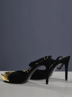 Balto Metallic Toe Heels