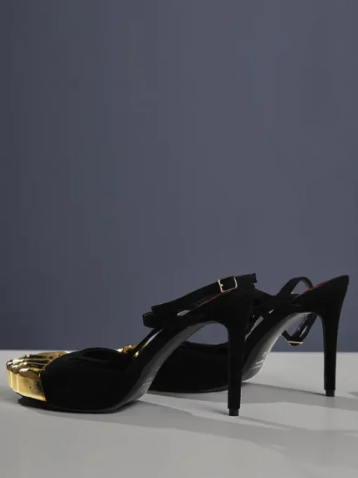Balto Metallic Toe Heels