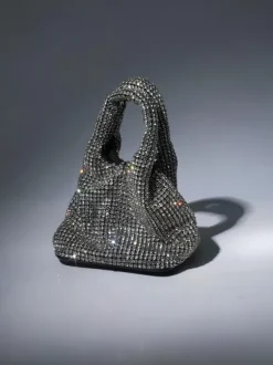 Bellatrix Crystal Bucket Bag In Silver