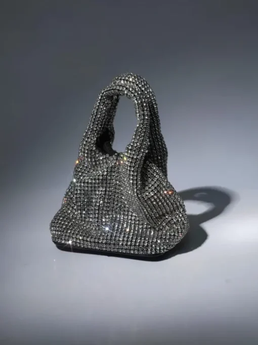 Bellatrix Crystal Bucket Bag In Silver