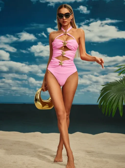 Bhavya Starfish Swimwear Two Piece Set In Pink