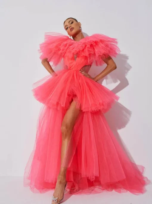 Bibi Plunge Cutout Tulle Dress