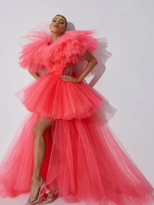 Bibi Plunge Cutout Tulle Dress
