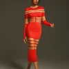 Bitzer Long Sleeve Bandage Midi Dress
