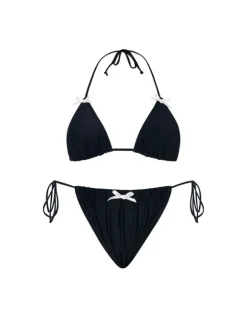 Brako Bow Bikini Two Piece Set In Black