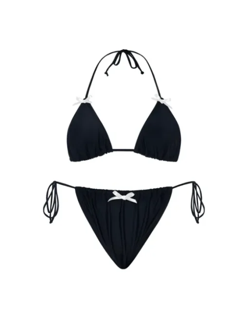 Brako Bow Bikini Two Piece Set In Black