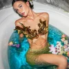 Bruno Metallic Leafy Chain Armor Top