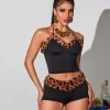 Buddie Halterneck Leopard Pants Set