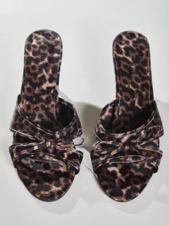 Cabau Bow Leopard Sandals