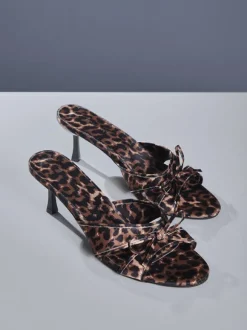 Cabau Bow Leopard Sandals