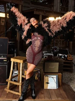 Caelzor Ruched Tulle Shrug