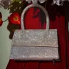 Caleo Crystal Clutch In Silver