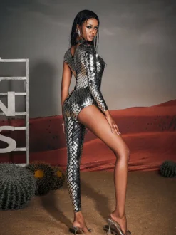 Callahan One Shoulder Acrylic Jumpsuit