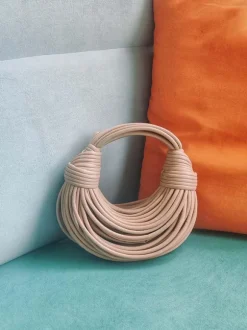 Camila Double Knot Tote Bag In Apricot