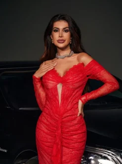 Capella Off Shoulder Lace Mermaid Maxi Dress
