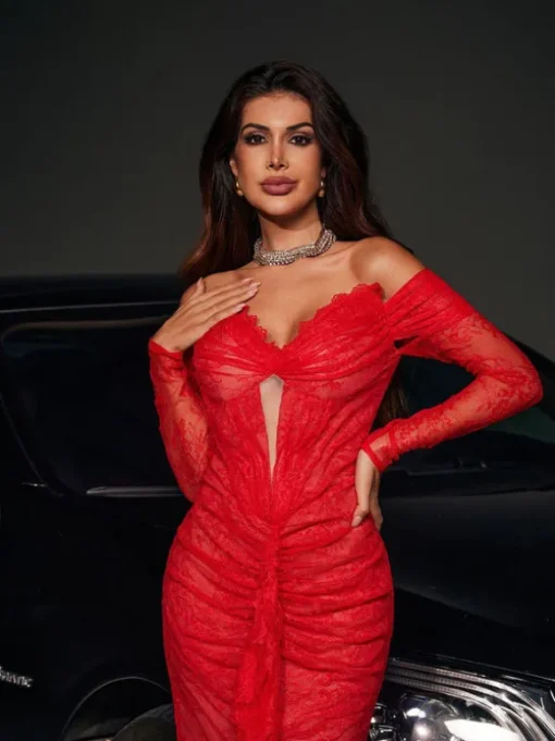 Capella Off Shoulder Lace Mermaid Maxi Dress