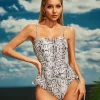 Carlen Snake Printed One Piece Swimsuit