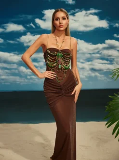 Castro Gemstone Beaded Bralette
