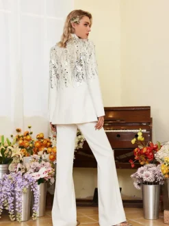 Cato Sequin Embellished Blazer Set