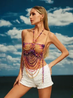 Ceona Gemstone Beaded Bralette