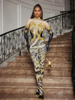 Choncey Rhinestone Printed Jumpsuit