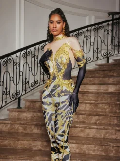 Choncey Rhinestone Printed Jumpsuit