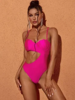 Codi Cutout One Piece Swimsuit In Hot Pink