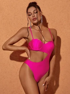 Codi Cutout One Piece Swimsuit In Hot Pink