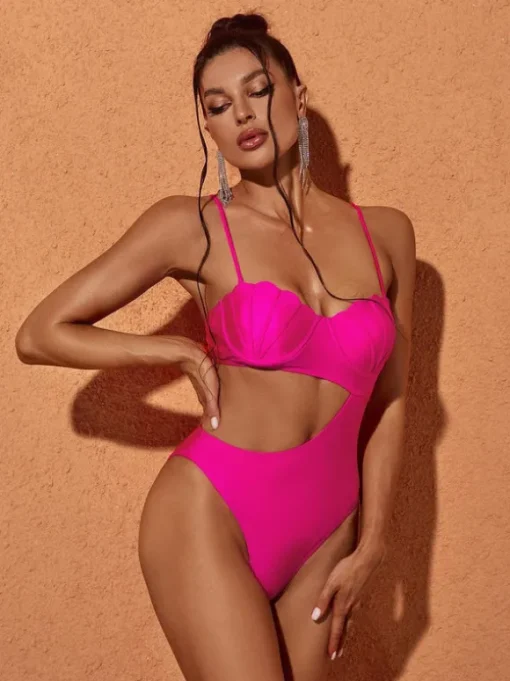Codi Cutout One Piece Swimsuit In Hot Pink