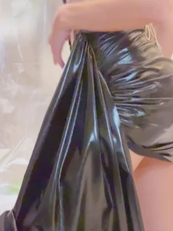 Cohen Rhinestone Draped Metallic Skirt Set In Black