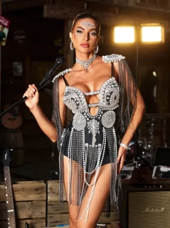 Corthos Cutout Fringe Bodysuit